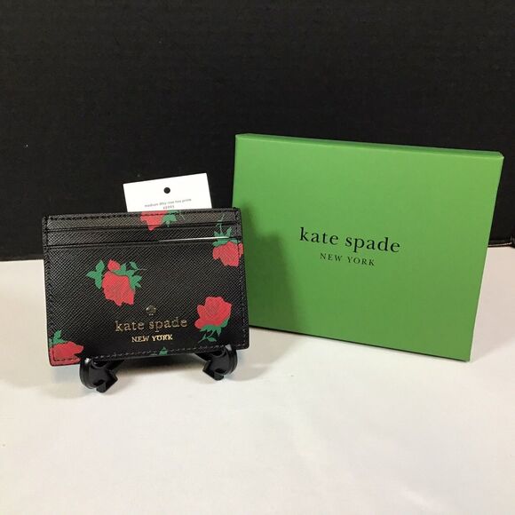 Disney X Kate Spade New York Madison Rose Toss Printed Slim Card Holder KE995 - Picture 1 of 7